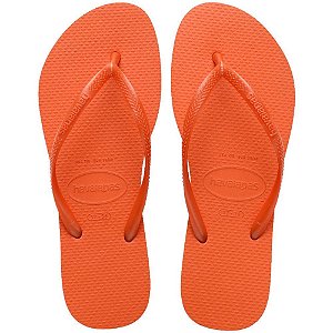 Chinelo havaianas feminino slim 35/6 laranja sunset - havaianas (par)