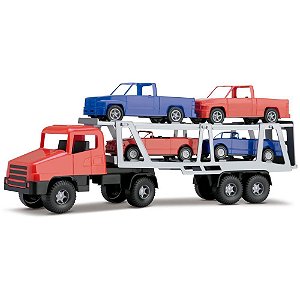 Caminhao transcar com carro (s) - silmar brinquedos (unidade)