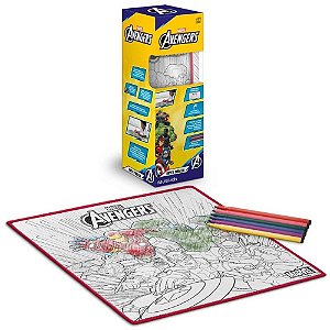 Brinquedo para colorir tapete mágico acqua avengers - multikids (unidade)