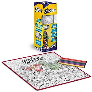 Brinquedo para colorir tapete mágico acqua avengers - multikids (unidade)