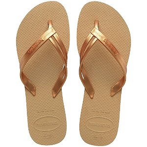 Chinelo havaianas feminino elegance 39/0 dourada - havaianas (par)