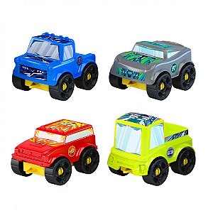 Brinquedo para montar blocolandia click 4 carros 24p - dismat (unidade)
