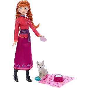 Boneca disney frozen anna com bebe raposa - mattel (unidade)
