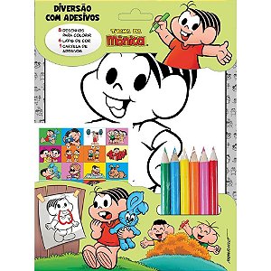 Livro infantil colorir turma da monica c/adesivos - online editora (unidade)