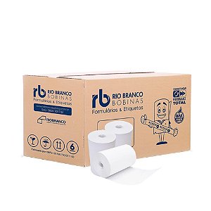 Bobina termica 80mmx30m branca 48g s/tubete - rio branco bobinas (cx.c/30)