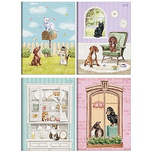 Caderno brochurao capa dura furfriends 80fls. - foroni (pct.c/05)
