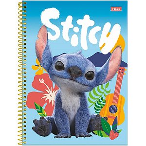 Caderno 01x1 cp.dura colegial stitch movie 80f - foroni (pct.c/04)