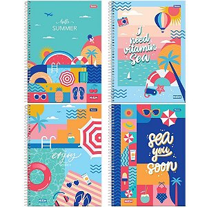 Caderno 12x1 capa dura high feminino 192fls. - foroni (pct.c/04)
