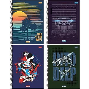 Caderno 15x1 capa dura high masculino 240fls. - foroni (pct.c/02)