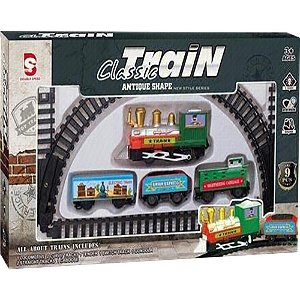Locomotiva trem prime 183cm 9pcs a pilha - samba toys (unidade)