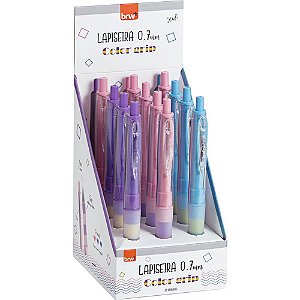 Lapiseira 0.7mm plastica color 3 cores sortida - brw (dp.c/12)