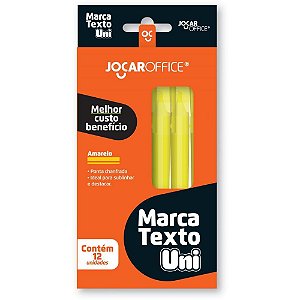 Caneta marca texto jocar uni amarelo - leonora (cx.c/12)