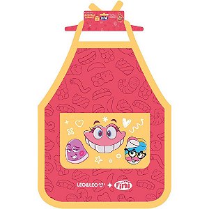 Avental escolar decorado fini c/bolso infantil - leonora (unidade)