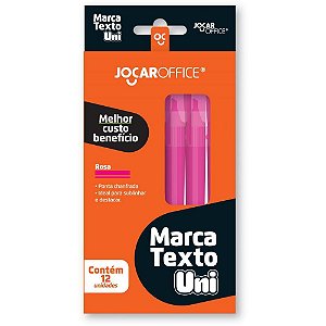 Caneta marca texto jocar uni rosa - leonora (cx.c/12)
