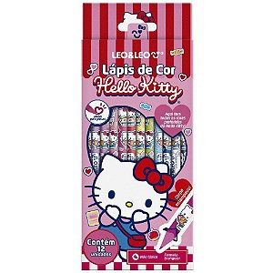Lapis de cor triangular hello kitty 12 cores - leonora (estojo)