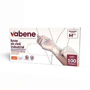 Luva vinil m sem po - vabene (cx.c/100)
