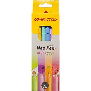 Caneta hidrografica neo-pen gigante 06 cores paste - compactor (pct.c/05)
