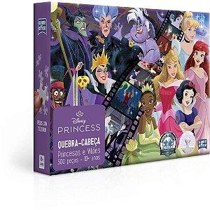 Quebra-cabeca cartonado princesas e viloes 500pcs - toyster (unidade)