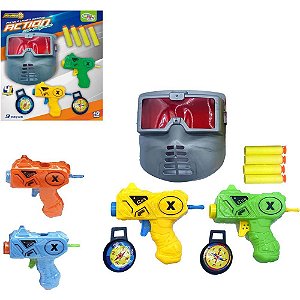 Lancador dardo duplo c/mascara 9pcs (sortido) - wellmix (blister)