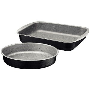 Utensilio domestico jogo assadeira 2pc alum.ant.pt - tramontina (unidade)
