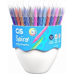 Caneta esferografica cis spiro 0,7mm 8 cores sort. - sertic (dp.c/120)