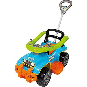 Veiculo para bebe jip jip colorido 30kg c/som - maral (unidade)