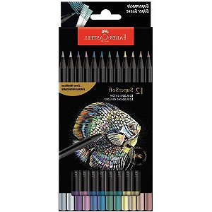 Lapis de cor redondo supersoft 12 cores metalicas - faber-castell (pct.c/12)