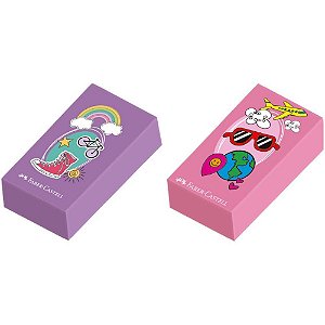 Borracha colorida glimmer viagem 2 modelos - faber-castell (dp.c/24)