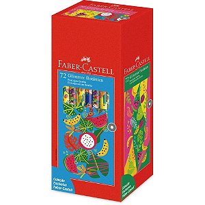 Lapis preto redondo decorado glimmer botanica 2 modelos - faber-castell (cx.c/72)