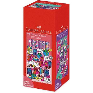 Lapis preto redondo decorado glimmer viagem 2 modelos - faber-castell (cx.c/72)