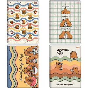 Caderno brochura 1/4 capa dura capyvibes 80fls. - jandaia (pct.c/05)