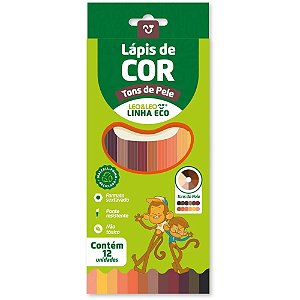Lapis de cor sextavado leo e leo tons de pele 12 core - leonora (pct.c/06)