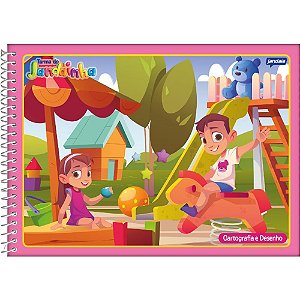 Caderno desenho univ capa dura jandainha feminino 80fls. - jandaia (pct.c/04)