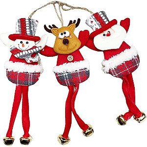 Artigo para decoracao natal bonecos natalinos 11x31cm teci - v.m.p. (unidade)