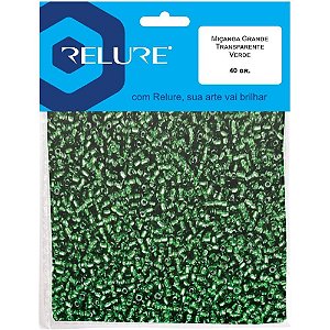 Micanga verde transp. 40g. grande3,6mm - honey (pacote)