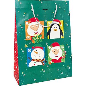Sacola para presente natal grande 29x40x12cm (s) - cristina (pct.c/12)