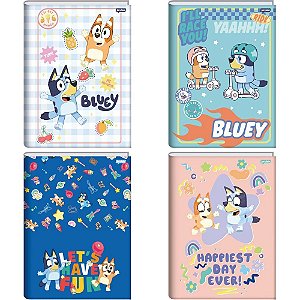 Caderno brochura 1/4 capa dura bluey 80fls. - jandaia (pct.c/05)