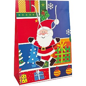 Sacola para presente natal media 21x27x10cm (s) - cristina (pct.c/12)