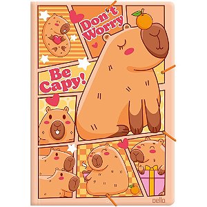 Pasta aba elastica plastica capivara a4 be capy laranja - dello (pct.c/10)