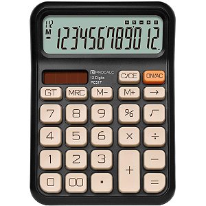 Calculadora de mesa 12 dig. pt solar/bateria pc317 - procalc (unidade)