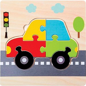 Quebra-cabeca madeira carrinho rf8 - toy mix (unidade)