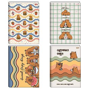 Caderno brochurao capa dura capyvibes 80fls. i.a - jandaia (pct.c/05)