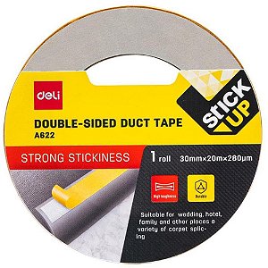 Fita dupla face fixadora carpete amar.30mmx20m - deli (unidade)