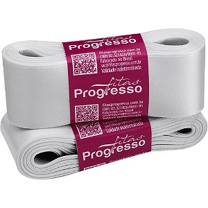 Fita de cetim 38mm 10m. cinza claro 2028 - fitas progresso (unidade)