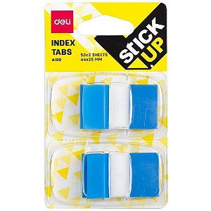 Bloco marcador pagina adesivo flag c/suporte 2x50fls - deli (bl.c/02)