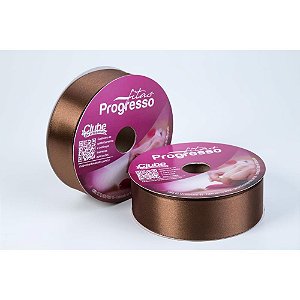 Fita de cetim 38mm 50m. marrom 391 - fitas progresso (rolo)