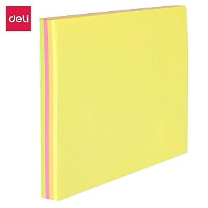 Bloco de recado autoadesivo 76x76mm fluorescente 4x25fls - deli (unidade)