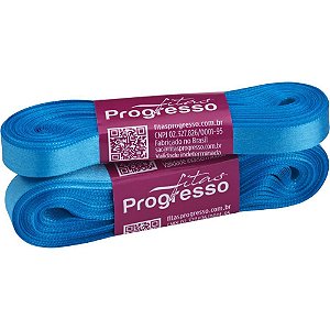 Fita de cetim 10mm 10m. azul medio 1390 - fitas progresso (unidade)