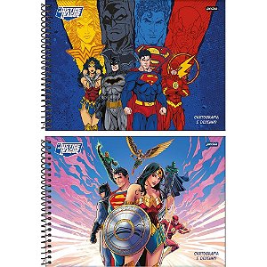Caderno desenho univ capa dura liga da justica 80fls. - jandaia (pct.c/04)