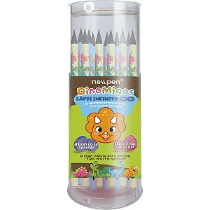 Lapis preto redondo infinito hb dinossauro - newpen (pote-24)